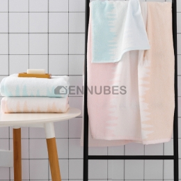 Toalla de Baño Minimalista de Algodón Suave con Dos Colores Combinados