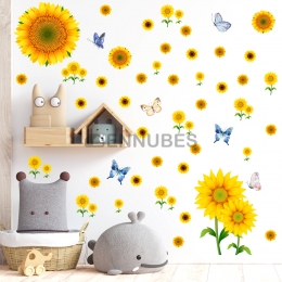 Pegatinas Creativas Girasol Mariposas Coloridas