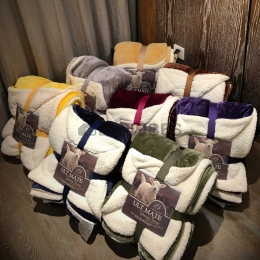 Mantas Lana de Cordero Nórdico Moderno Color Sólido