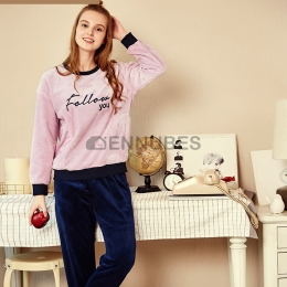 Pijama Otoño Violeta Entero Mujer Franela