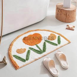 Alfombra Antideslizante Semicircular Absorbente de Agua de Flores para Bebé
