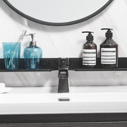 Estantería de Baño de Montaje en Pared con Frente de Espejo no Perforado