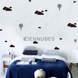 Calcomanía Divertida de Globo de Aire Caliente y Nube