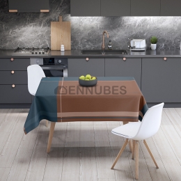 Mantel Antimancha con Patrón Geométrico de Bloques de Color