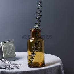 Florero Alto Vidrio Ámbar Tinaja Estilo Novedosa