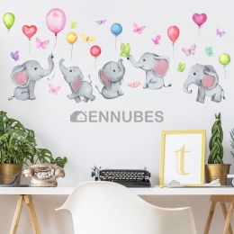 Pegatinas Globo Mariposa Elefante Dormitorio Infantil