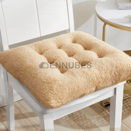 Cojín de Silla Acolchado de Lana de Cordero de Color Liso