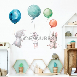 Pegatinas Divertidas de Globos y Conejo