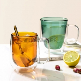 Taza de Café Creativa de Doble Capa Resistente al Calor con Asa