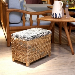 Taburete de Mimbre Rústico para el Vestíbulo