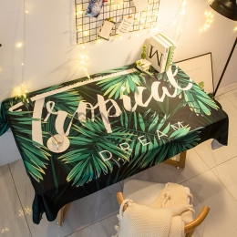 Mantel Nórdico de Tela Algodón y Lino Borlas Selva Tropical