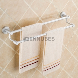 Baño de Aluminio Montado en la Pared Toallero de Doble Barra Sin Perforación