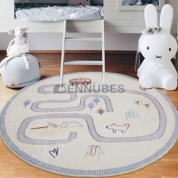 Alfombra Lavable Antideslizante Redonda para Bebé