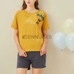 Pijamas Mujeres Amarilllo Verano Traje