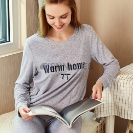 Pijamas Gris Traje Mujeres Estampado