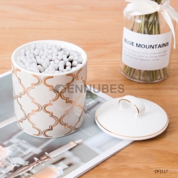 Tarro Cerámica Palillo de Dientes Bastoncillo de Algodón