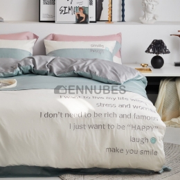 Funda Nórdica de 100% Algodón con Letras Laugh