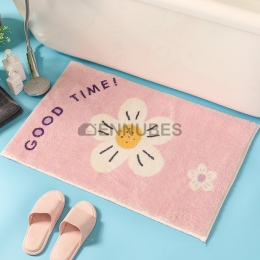 Alfombra Antideslizante Lavable Rosa de Flores para Bebé