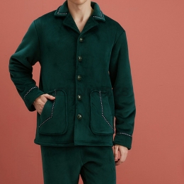 Pijamas Hombre Grueso Invierno Verde