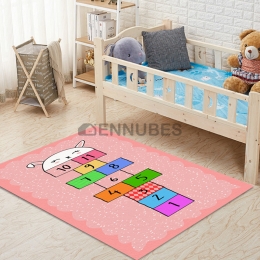 Alfombra Antideslizante Lavable de Rayuela de Dibujos Animados para Bebés