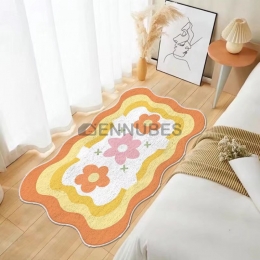 Alfombra Antideslizante Lavable Amarillo de Flor para Bebé