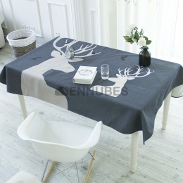 Mantel Nórdico Estampado de Ciervo Antimancha