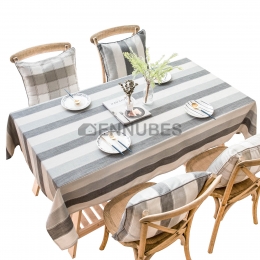 Manteles de Mesa Raya Algodón y Lino Rectangular