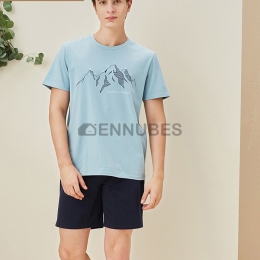 Pijamas Hombre Estampado Montaña Verano