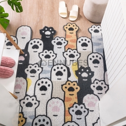 Alfombra Lavable Antideslizante de Patas de Gato de Dibujos Animados para Bebé