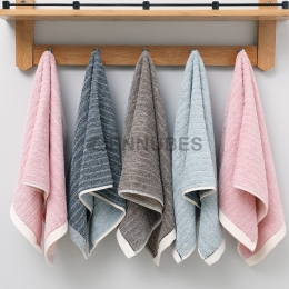 Toalla Absorbente para el Hogar de Algodón a Rayas Enfrentadas