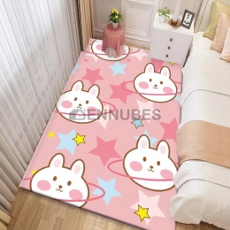 Alfombra Antideslizante Lavable Rosa de Dibujos Animados para Bebés