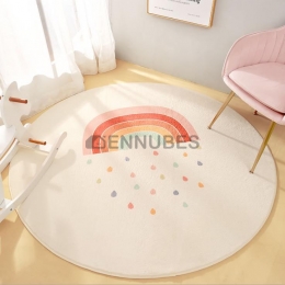 Alfombra Lavable Antideslizante Redonda de Gateo para Bebés
