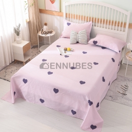 Sábana Puro Algodón Nórdico Moderno Flores Corazón