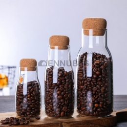 Tarro de Almacenamiento con Tapa de Corcho Sellado de Vidrio
