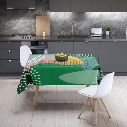 Mantel Antimancha de Lino Verde Estilo Europeo