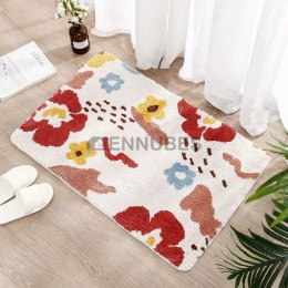 Alfombra Antideslizante Lavable Suave de Flores para Bebé