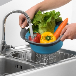 Cesta de Frutas Plegable Cuadrada de Silicona