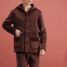 Pijamas Pareja Hombre Invierno Con Capucha