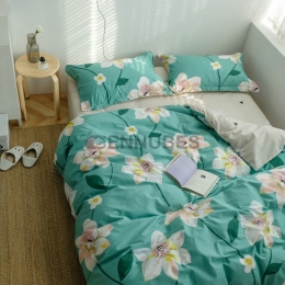 Funda Nórdica de 100% Algodón con Flores Grandes