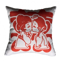 Cojín De lino y algodón Digital de Muñecos