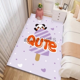 Alfombra Antideslizante Lavable Púrpura de Dibujos Animados para Bebé