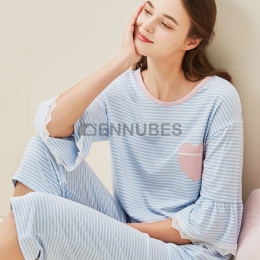 Pijamas Mujeres Raya Azul
