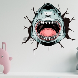 Pegatinas Tridimensional de Tiburón