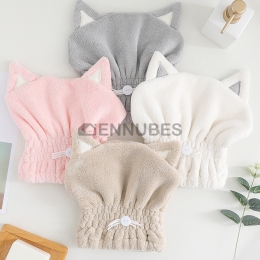 Gorro con Orejas de Gato de Dibujos Animadosde de Vellón para Secador de Pelo