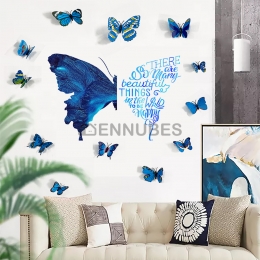 Pegatinas Tridimensional de Mariposa Azul