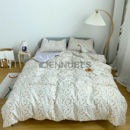 Funda Nórdica de 100% Algodón con Flor Creativa