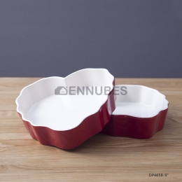 Plato de Cena Cerámica Creatividad Forma de Corazón Esmalte de Color