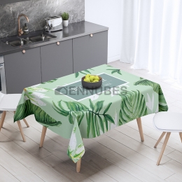 Mantel Antimanchas de Lino y Algodón Estilo Simplicidad Moderna