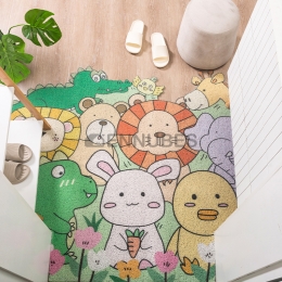 Alfombra Antideslizante Lavable de Animales Dibujos Animados para Bebés