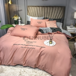 Funda Nórdica de 100% Algodón con Bordado y Colores Combinados